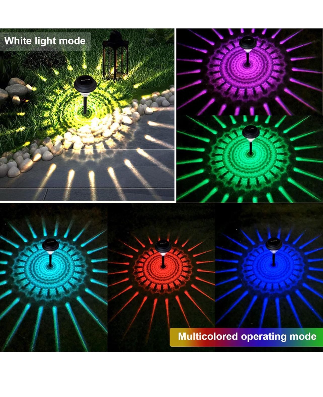 6 pc Solar Pathway Lights 2 Modes Solar