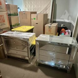 Large mirrored nightstands