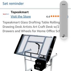 Glass Top Drafting Table