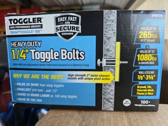 1/4 In Toggle Bolts