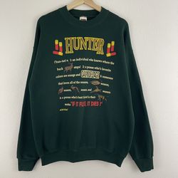 Vintage 90s Dark Green Hunter Definition Graphic Crewneck Pullover Sweatshirt