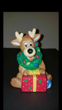 Vintage Music box Deer Presents Christmas Holidays Gift