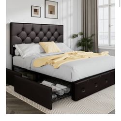 Queen Bed Frame With Drawers