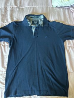 White Peak Men’s Blue Striped Polo Shirt Size L