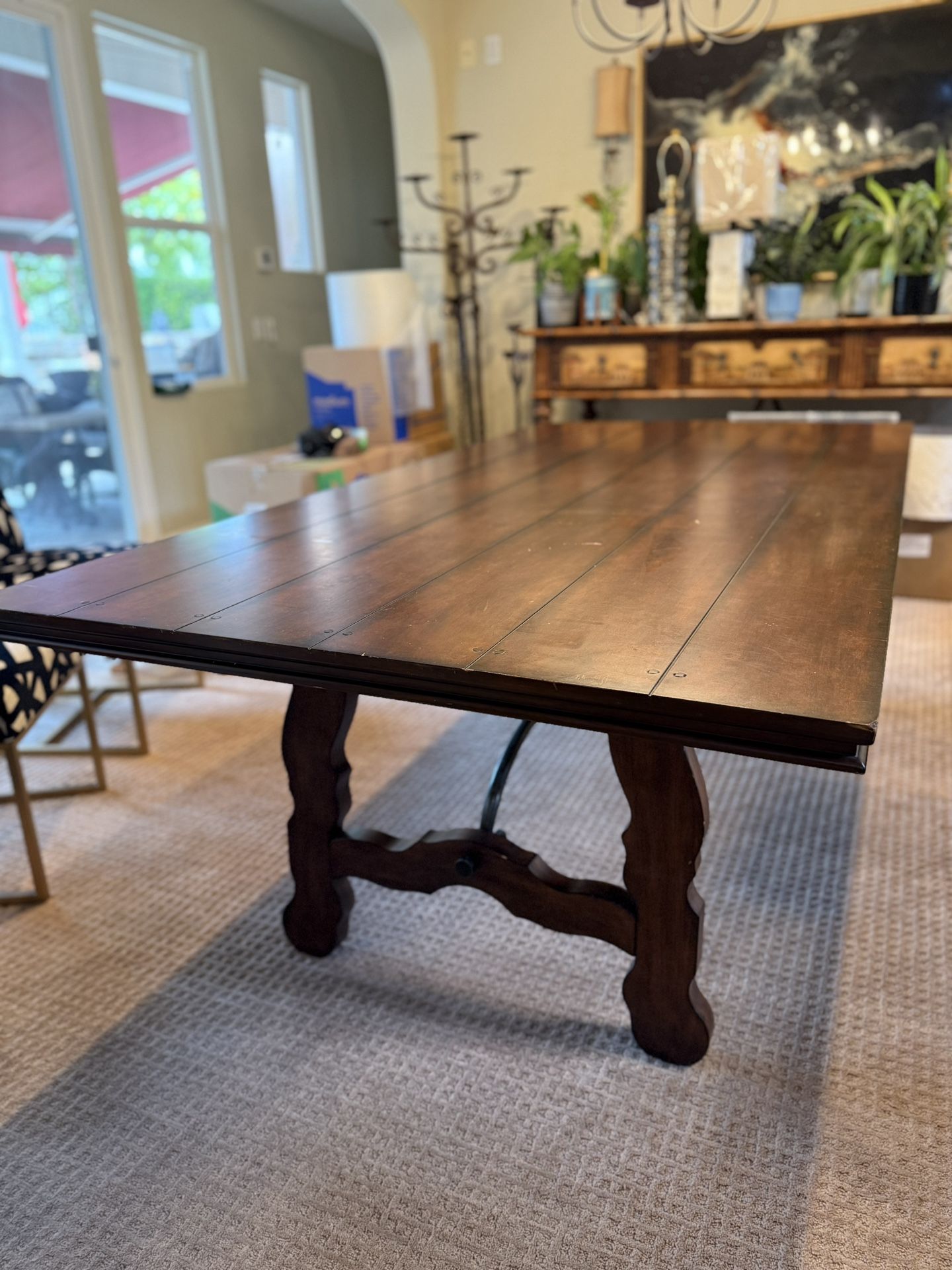Solid Wood Dining Table – Rustic Farmhouse Style – Seats 8+
