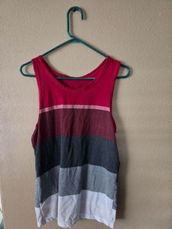Men’s M Striped Multicolor Sleeveless Scoop Neck T-Shirt