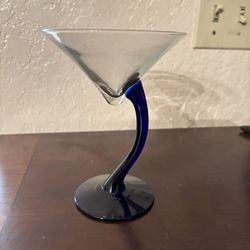 Vintage Cobalt Blue Stemmed “Martini Glass “