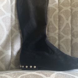 Ivanka trump black suede booties top