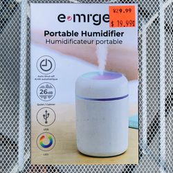 NEW*👉🏻 Portable Humidifier Car Home Work 300ml Aroma Oil Diffuser USB LED Mist Purifier 26dB (Silver Lake)