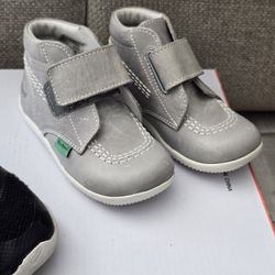 Grey Leather KicKers Toddler Boy 8c