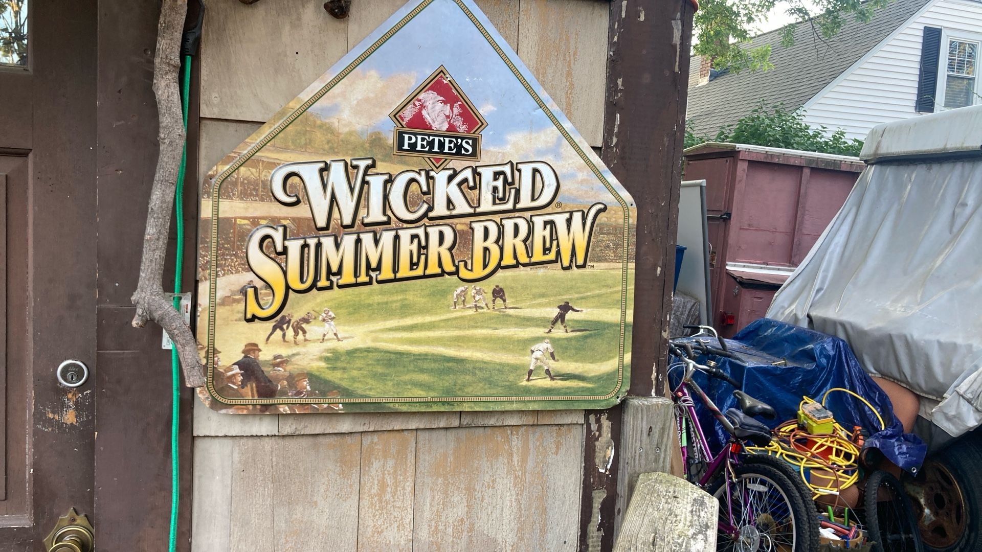 Pete’s Wicked Summer Brew Vintage Baseball Sign