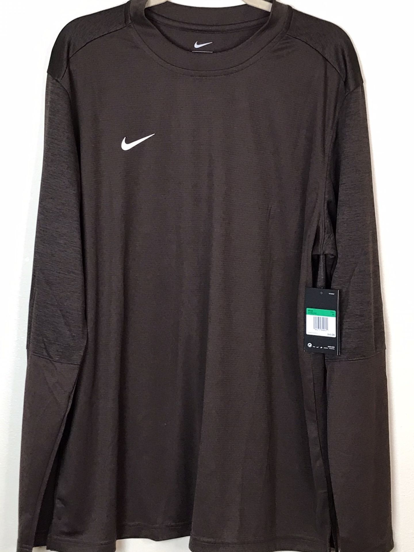 Nike Football Training Shirt Sideline Long Sleeve Brown CI4760-249 Mens XL New with tags