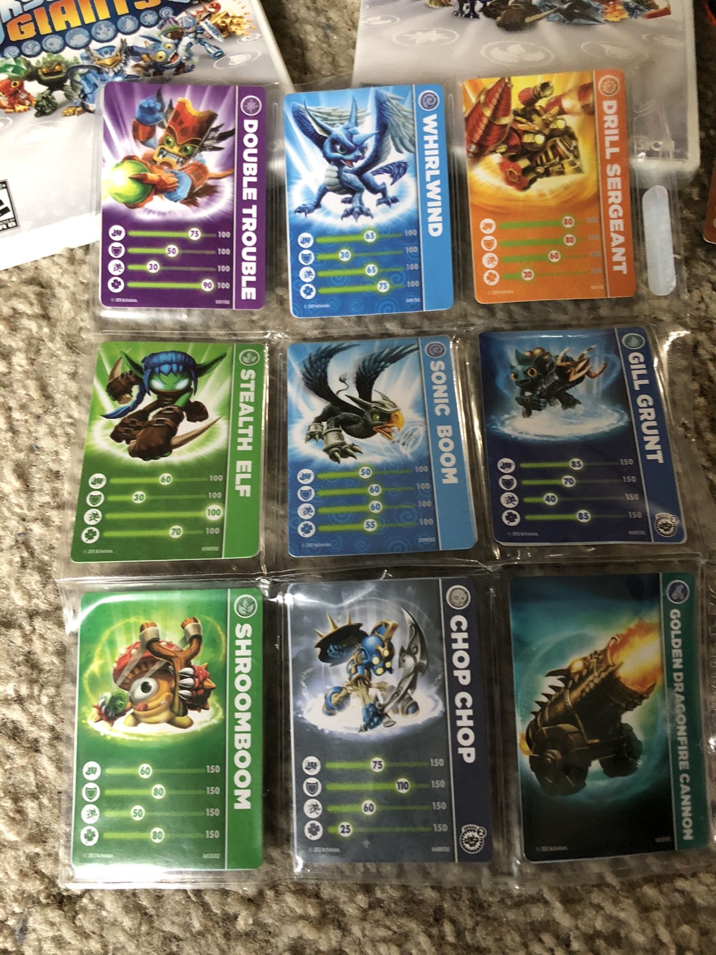 Skylander Wii games and 16 characters with carrying case
