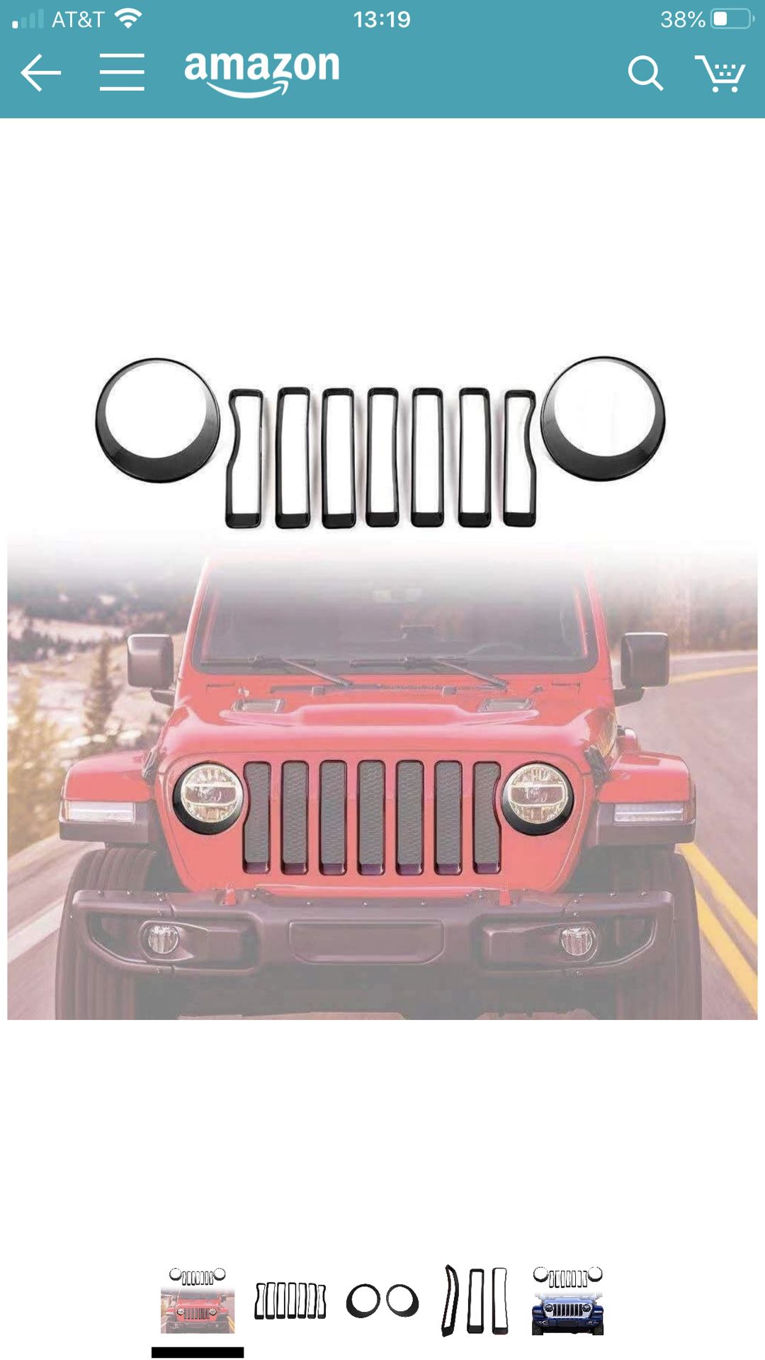 Front grille inserts headlight cover trim accessories for Jeep Wrangler JL 2018