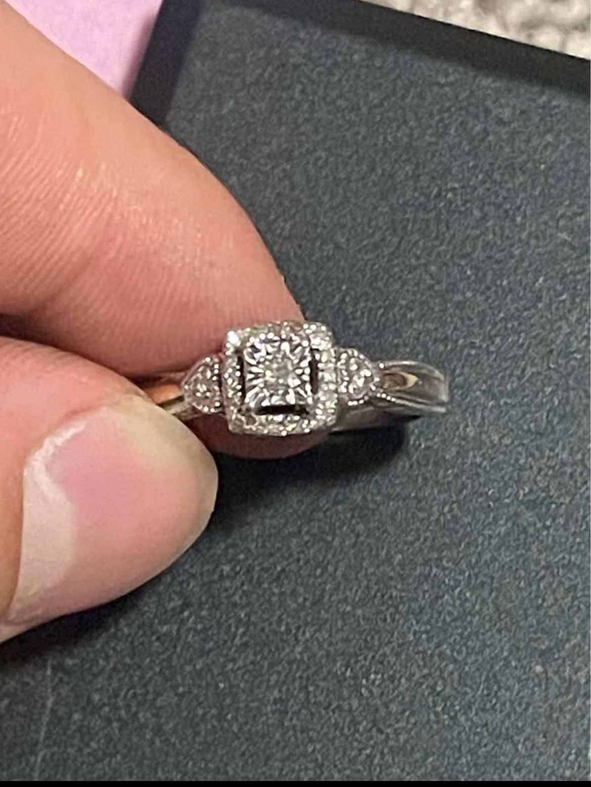 10k Rose/white Gold Real Diamond Wedding Ring