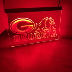 GEORGIA BULLDOGS LED NEON RED LIGHT SIGN 8x12
