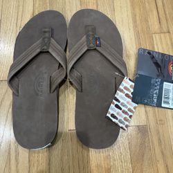NEW Gray Rainbow Leather Sandals Size XL - Single Layer
