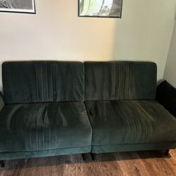 Green Velvet Futon Couch