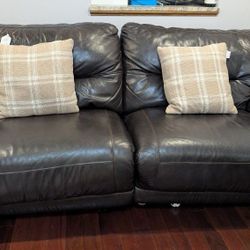 Power Recliner Leather Sofa 
