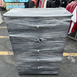 Five Drawer Black Compressed Chest Dresser 