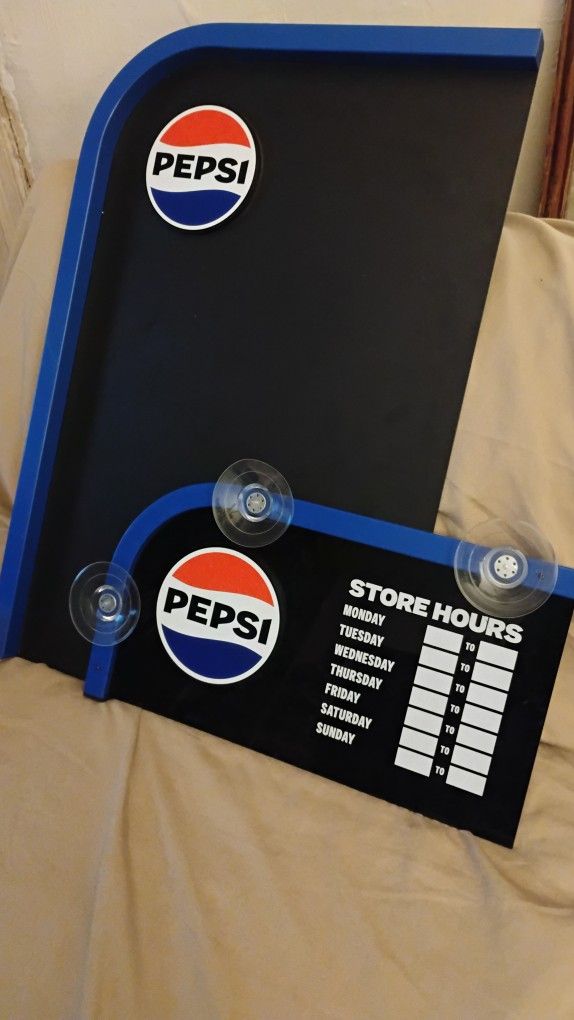 Pepsi Chalkboard And Store Hours Signs
