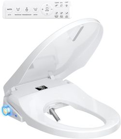 Electric Bidet Toilet Seat Elongated Heated Smart Remote Control Warm Air Dryer
