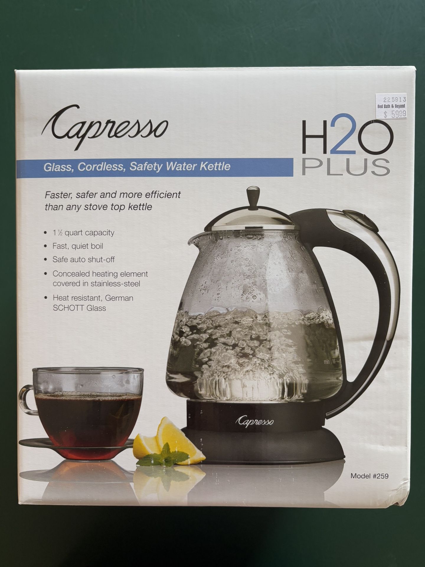 Capresso H2O Plus Matte Silver 1.5 Quart Water Kettle