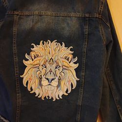 Lion Vintage Denim Jacket Women's Medium 