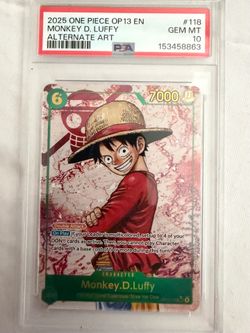 One Piece OP-13 Luffy PSA 10