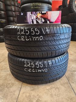 225 55ZR 17 CELIMO SALIENT TIRE 2255517 USED TIRES (PAIR) MOUNT BALANCE INCLUDED