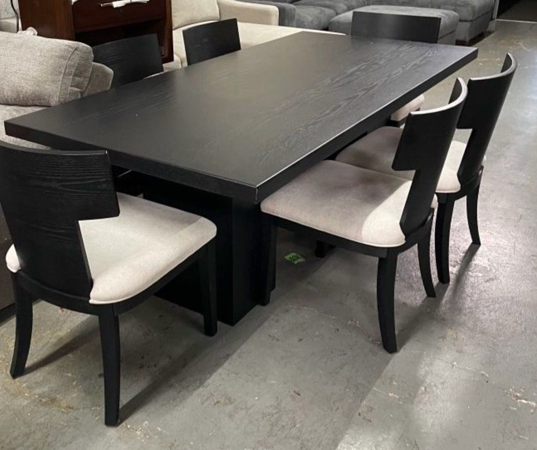 Modern Black and White Dining Table with 4-6 Chairs - SAME DAY DELIVERY