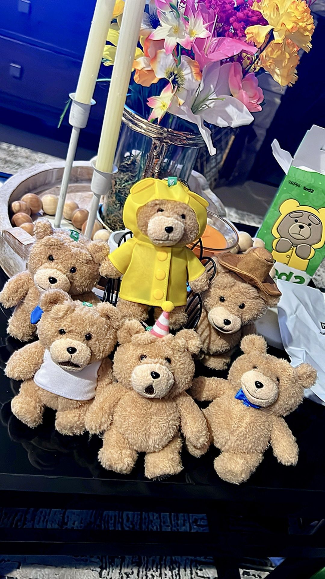 Ted2 Teddy Bear Action Plush Pendant    Set of 6 