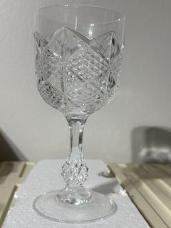 Vintage Cristal D'Arques Palais pattern 6”H Goblets (7) In Mint Condition
