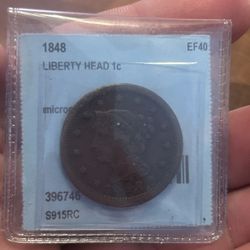 1848 Large Cent Braided Hair Liberty Head Coin- 1C