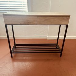 Wood and Metal Entryway Table