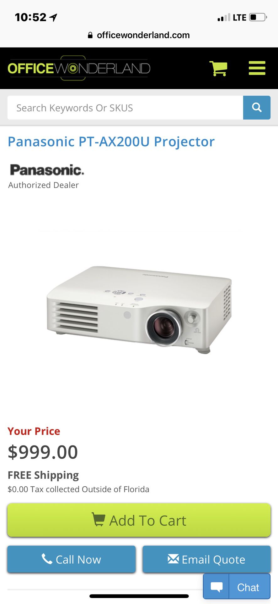Panasonic pt-ax200u lcd projector