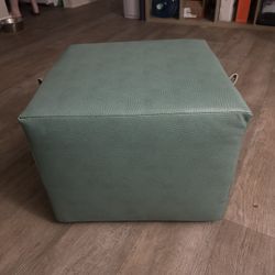 Teal Ottomans W/ Wheels