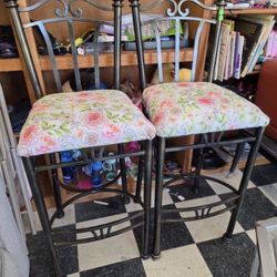 Pair Of Metal Bar Height Stools,  $45 For The Pair