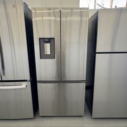 Samsung  30” 22 cu. ft. Standard Depth 3-Door French Door Smart Refrigerator in Fingerprint Resistant Stainless Steel with Dispenser