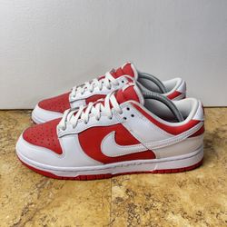 Nike Dunk Low "Championship Red" Sz 8 Men's / 9.5 Women's - Used Great Cond., OG Box 