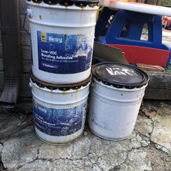 3 of these are 5 gallons of Henry Low-VOC Bonding adhesive 