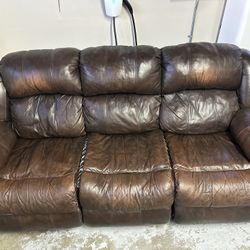 Ashley Leather Sofa With Recliner 