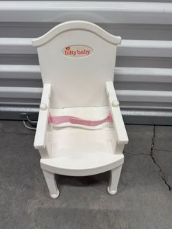 American Girl Bitty Baby White High Chair With Strap Retired
