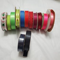 Used 7/8 Satin Ribbon  Miscellaneous Colored Ribbon 