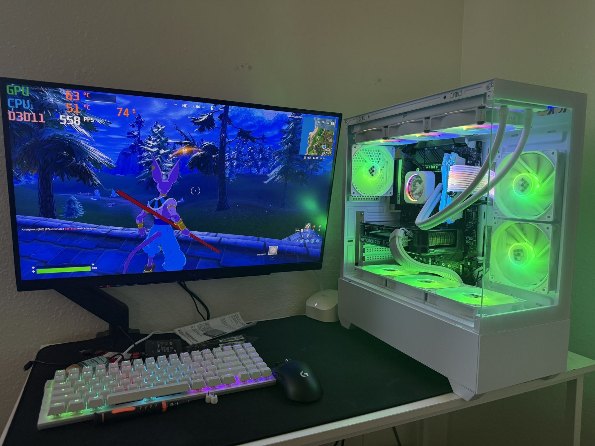 White Gaming Pc Computer Desktop RTX 5060