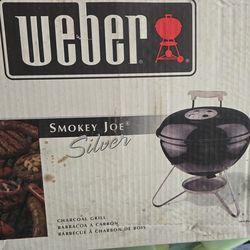 Weber Smokey Joe Silver 147-Sq. in Black Portable Charcoal BBQ Barbecue protable Grill NEW in box