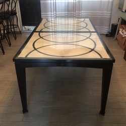 Black And White Glass Table 