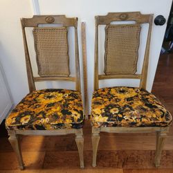Vintage Matching Pair 1970s Daystrom Furniture Chairs 1971 Retro Fabric