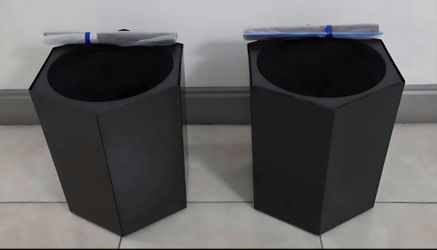 *** JUST REDUCED *** PAIR of 16" Black Hexagonal Mobile Planters w Water Monitoring (2 for $60) @ Lasting Creations