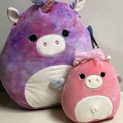 Squishmallows 6" Paloma the Pegasus EUC & Squishmallows 12” Lola the Unicorn NWT
